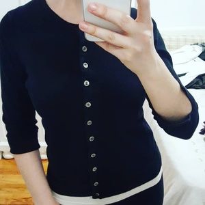 Black 3/4 sleeve cardigan